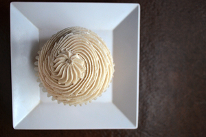 The vegan pumpkin chocolate chip cupcake is a seasonal favorite at Strong Hearts Cafe.  