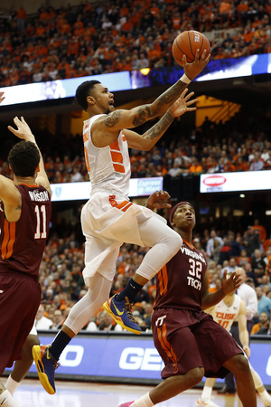 Michael Gbinije led Syracuse with 17 points against Virginia Tech on Tuesday. SU's point guard hit a few clutch shots after winning the game against the Hokies last season. 