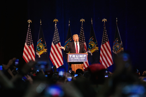 Trump spoke for an hour to a 5,000-plus crowd that was diverse in age but not in race, with most attendees being white.