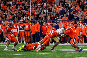 Carlos Del Rio-Wilson threw four interceptions and rushed for 71 yards in place of an injured Garrett Shrader through Syracuse's 17-10 loss to Boston College.