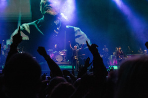 During Springsteen’s opening song, “Lonesome Day,” he encourages the crowd to raise their arms to the beat. Springsteen frequently interacts with his audience throughout the set. 
