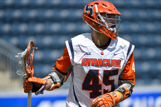 SU attack Randy Staats cradles the ball. The starter logged three goals with two assists in Syracuse's win.