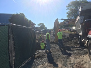 Construction workers continue their progress on the University Place promenade by completing the water main installation, among other tasks. Photo taken June 22, 2016